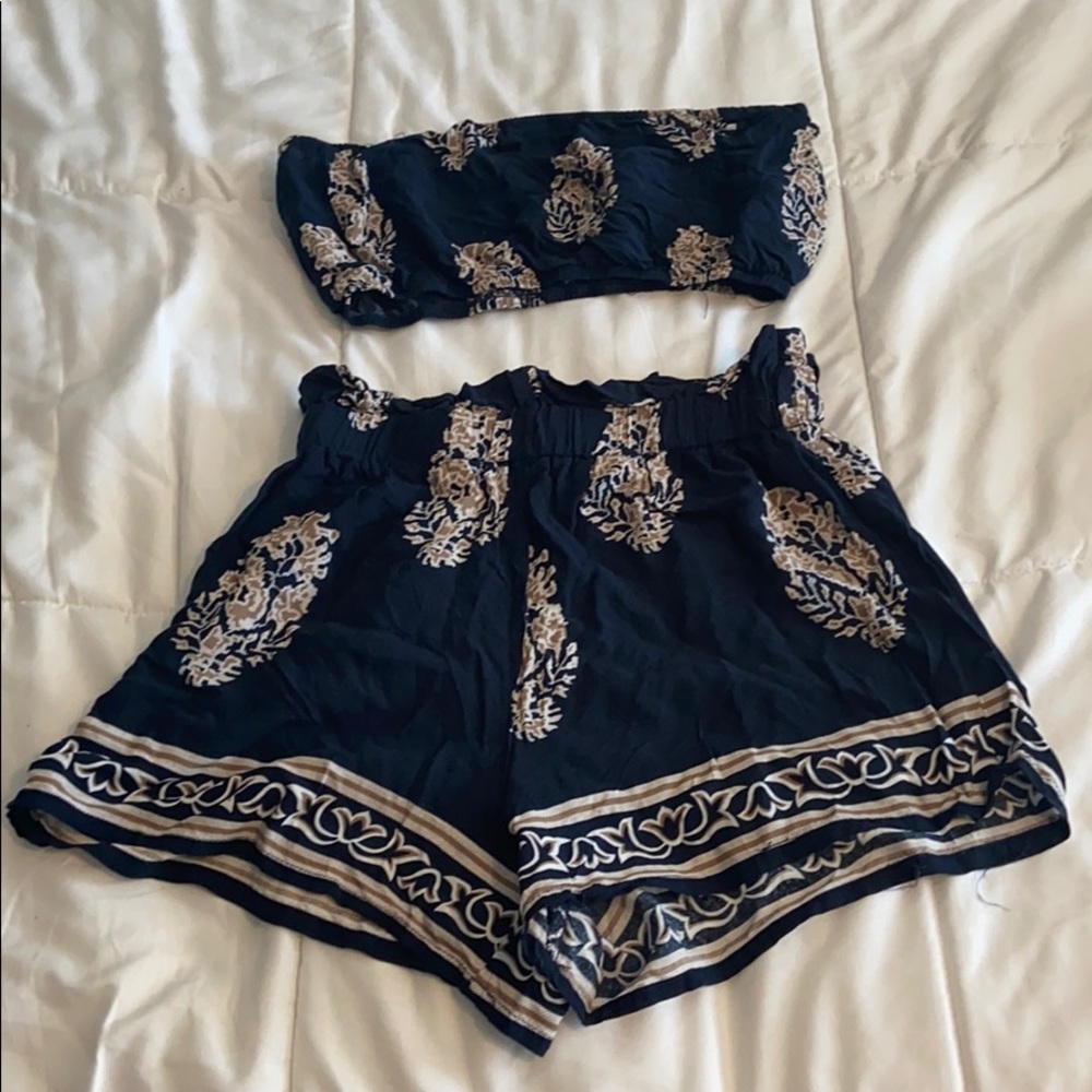Matching bandeau top & shorts set